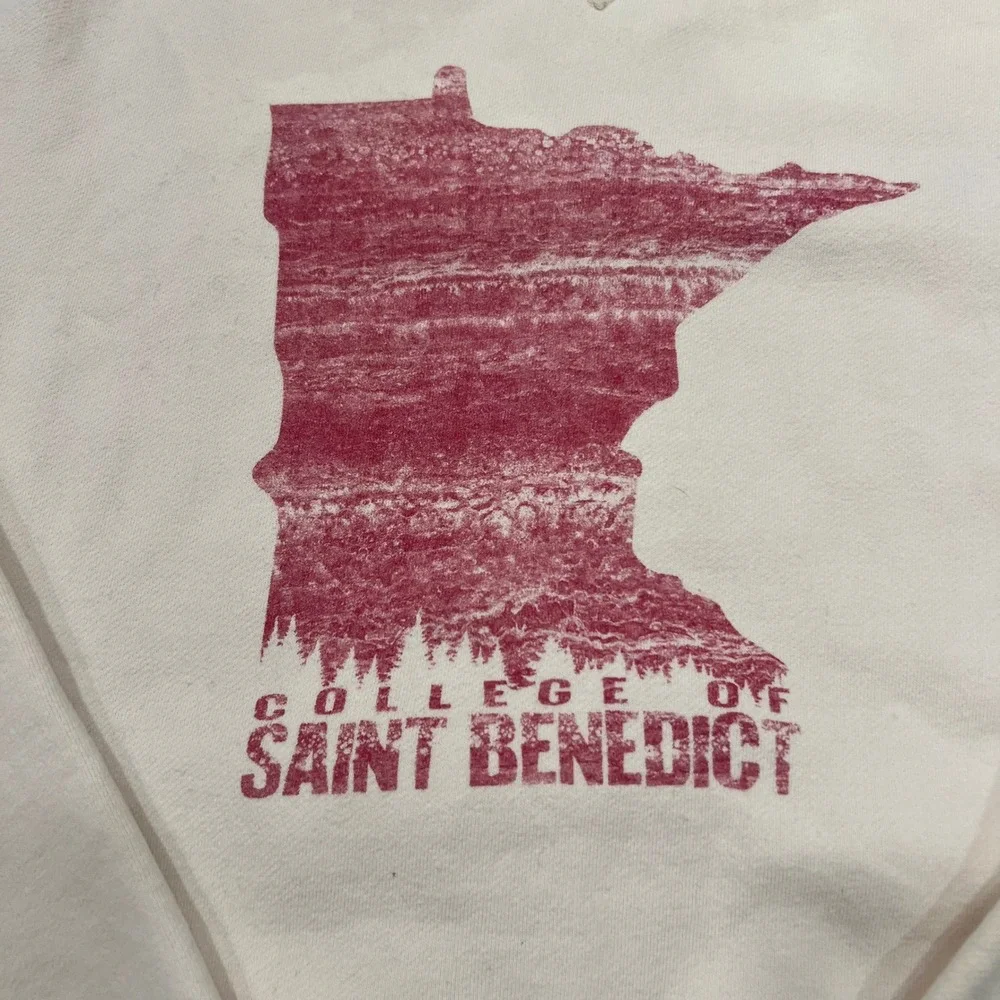Blue 84 College‎ of Saint Benedict Sweatshirt Cream MN  Pullover Women's Small - Picture 2 of 5